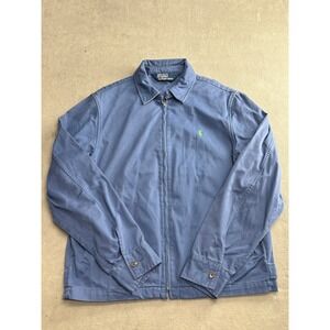 Vintage Polo Ralph Lauren Men's size medium Harrington Jacket Blue Zip Up 90s